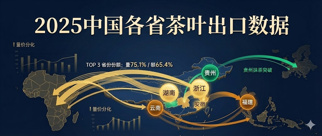 2025年中国各省茶叶出口数据解读