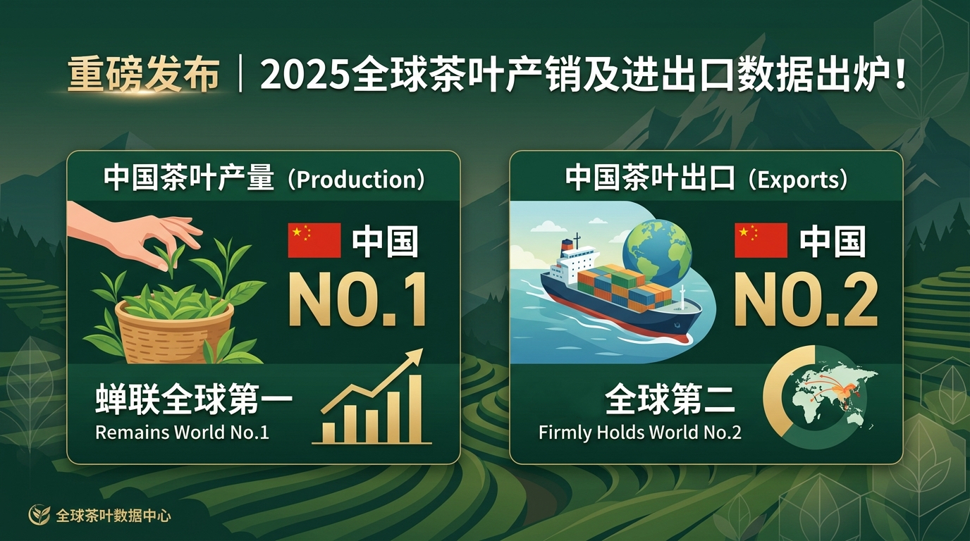 重磅发布｜2025全球茶叶产销及进出口数据出炉！中国产量第一，出口量第二